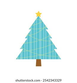 Christmas decoration tree isolated on white background.