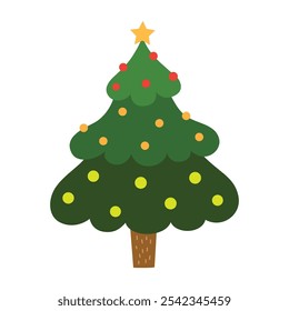 Christmas decoration tree isolated on white background.