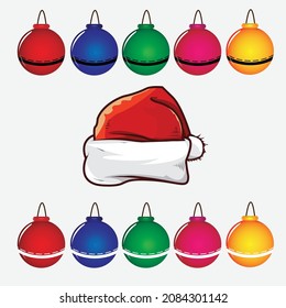 christmas decoration vector cap and balls full editable designs