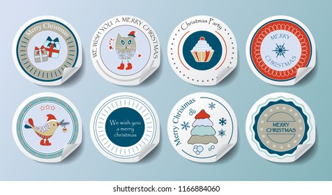 christmas decoration vector design elements. labels