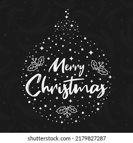 Christmas decoration vector design elements. Christmas tree toy consisting of stars and snowflakes. Typographic element for New Year designs, logos, Merry Christmas greetings.