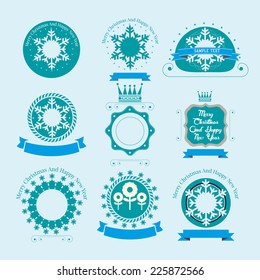 Christmas Decoration Vector Design Elements. Merry Christmas and Happy Holidays wishes.Typographic elements, Vintage Labels, Frames, Ornaments and ribbons, set. Flourishes.