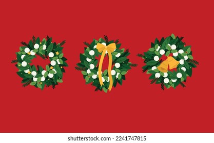 CHRISTMAS DECORATION VECTOR FLOWER WRETH 