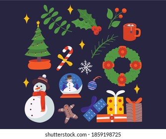 Christmas Decoration Vector Illustration Flat Design