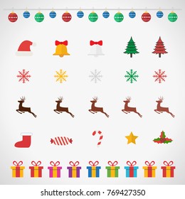 Christmas decoration vector on white