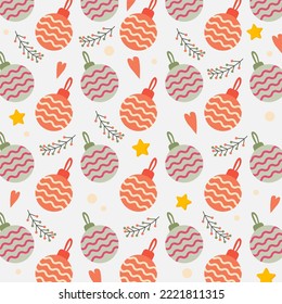 Vector de Decoración de Navidad. Patrón sin soldadura.Utilizado como fondo, papel de embalaje, cubierta, tela y etc.