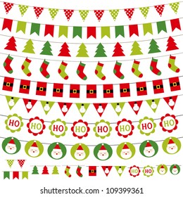 Christmas decoration vector set. Used pattern brushes included.