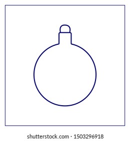 Christmas decoration vector stroke icon sign on white background