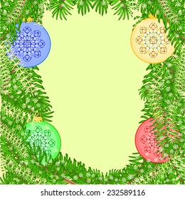 Christmas decoration  vintage yellow baubles trimmings vector illustration