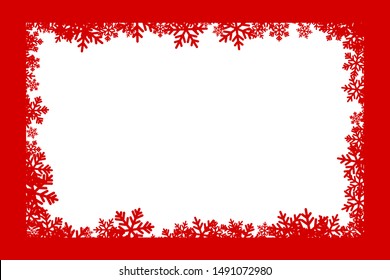 Christmas decoration. Winter holiday design element with snowflakes. Vector ornamental frame.