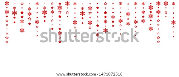 Christmas decoration. Winter holiday\
design element with snowflakes. Horizontal\
garland.