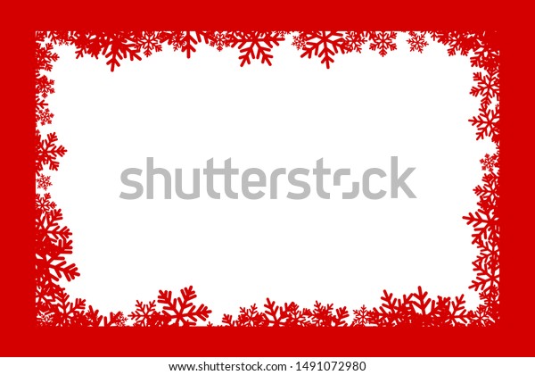 Christmas decoration. Winter holiday\
design element with snowflakes. Vector ornamental\
frame.
