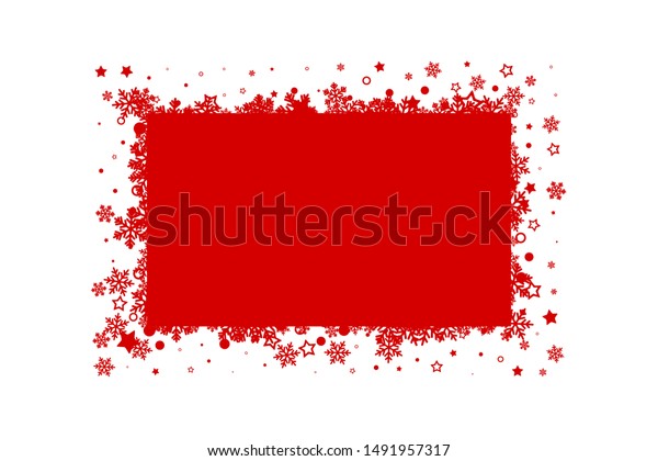 Christmas\
decoration. Winter holiday design element with snowflakes and\
stars. Vector frame with copy\
space.