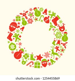 Christmas decoration with wishes and copyspace. Vector.