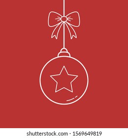 Christmas decoration. Xmas ball with festive star. Vector