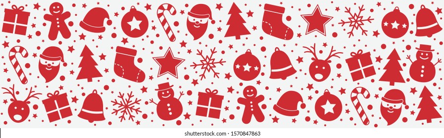 Christmas decoration with Xmas elements. Banner. Vector