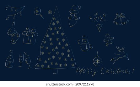 Christmas decoration.a set of New Year's characters. vector illustration isolated on a white background