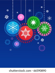 Christmas decorations and abstract ornaments background
