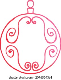 Christmas decorations Christmas ball isolated metallic vector elements. Christmas doodles 