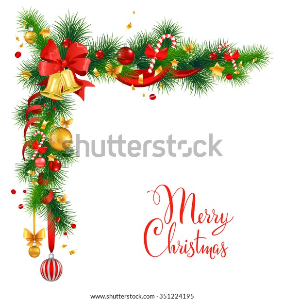 Christmas decorations\
with bells. Holiday background  for design card, banner,ticket,\
leaflet and so on.