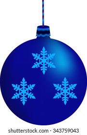 Christmas decorations, blue color, winter, new year, three snowflakes, vector