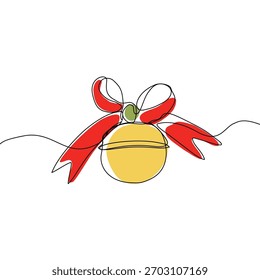Decorações de Natal contínuo um desenho de linha, enfeites de Natal contínuo um desenho de linha.