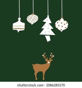 Weihnachtsdekorationen und Hirschvektoren
