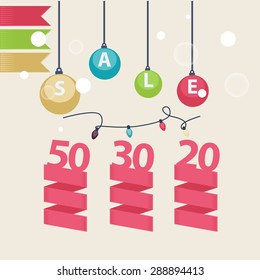 Christmas decorations depicting christmas sale