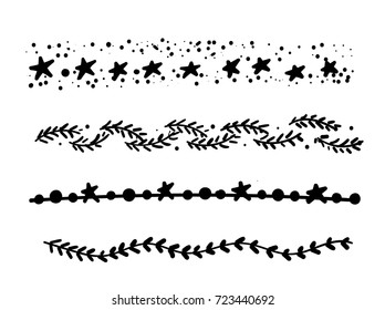 Christmas decorations drawn by hand. Doodle set. Hand - drawn collection of Christmas decoration vector 10 EPS. 