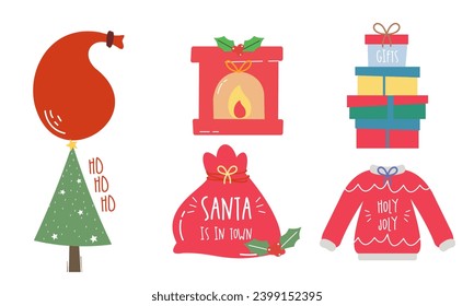 vectores de elementos de decoración navideña