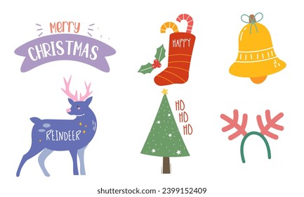 Christmas decorations element logo vector