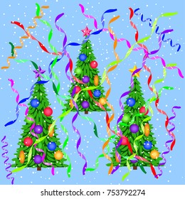 Christmas decorations, elements for registration of festive cards, gifts, background