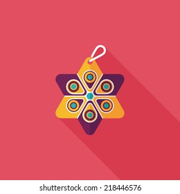 Christmas decorations flat icon with long shadow eps10