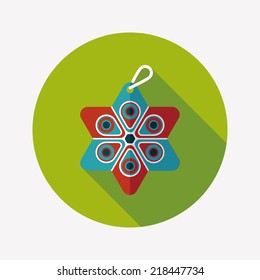 Christmas decorations flat icon with long shadow eps10