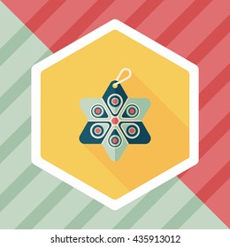 Christmas decorations flat icon with long shadow eps10