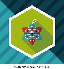 Christmas decorations flat icon with long shadow eps10