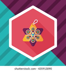 Christmas decorations flat icon with long shadow eps10