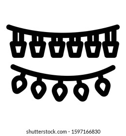 
Christmas, decorations, garlands, lights Isolated Vector icon which can easily modify or edit
