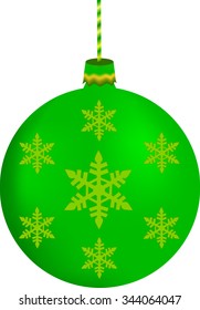 Christmas decorations, green, winter, new year, snowflakes vector