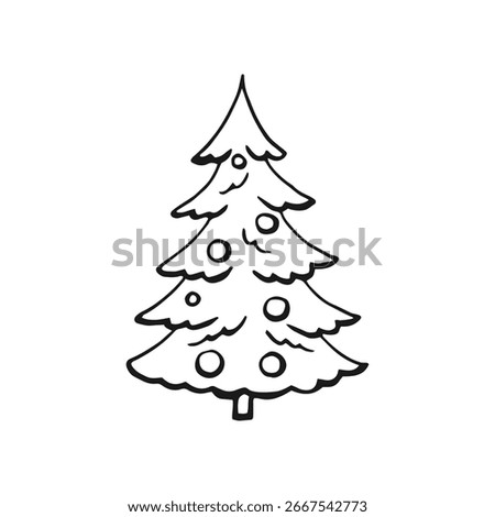 Christmas decorations. Hand drawn vector illustration.