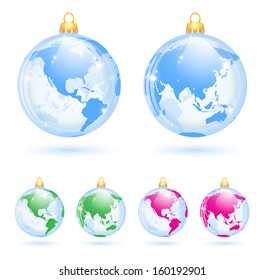 Christmas decorations isolated on white