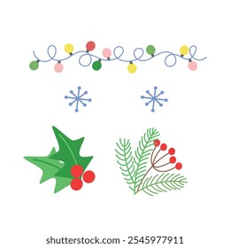 Weihnachtsschmuck, einzelne Vektorgrafik. Farbige Illustration im flachen Vektorcartoon-Stil.