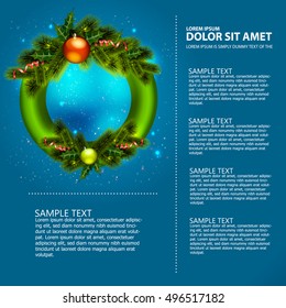 Christmas decorations at night background