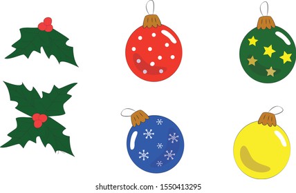 Christmas decorations No Background Vector