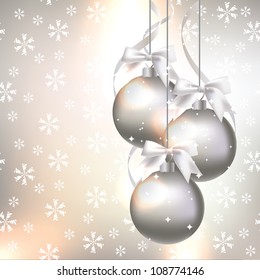 Christmas decorations on an abstract background
