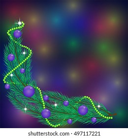 Christmas decorations on bokeh background
