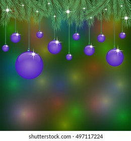 Christmas decorations on bokeh background