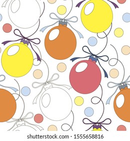 Christmas decorations on the Christmas and New Year's holidays in the form of balls.Perfect for holiday invitations, winter greeting cards, wallpaper and gift paper 