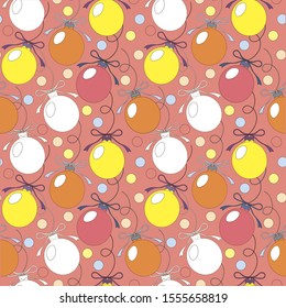 Christmas decorations on the Christmas and New Year's holidays in the form of balls.Perfect for holiday invitations, winter greeting cards, wallpaper and gift paper 