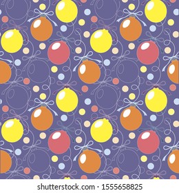 Christmas decorations on the Christmas and New Year's holidays in the form of balls.Perfect for holiday invitations, winter greeting cards, wallpaper and gift paper 